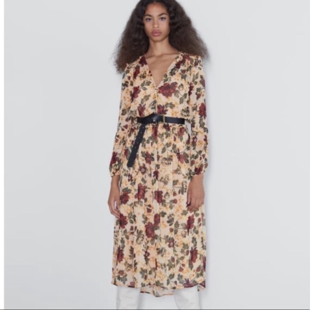 Zara Printed Midi Dress
